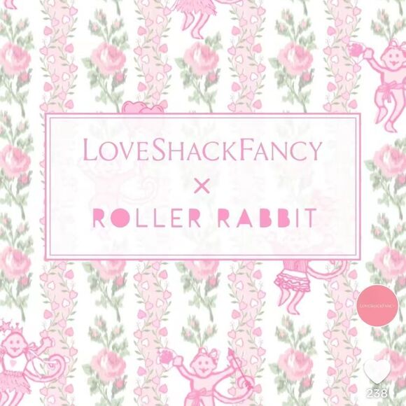 LoveShackFancy x Roller Rabbit Pink Floral Print - Picture 2 of 2